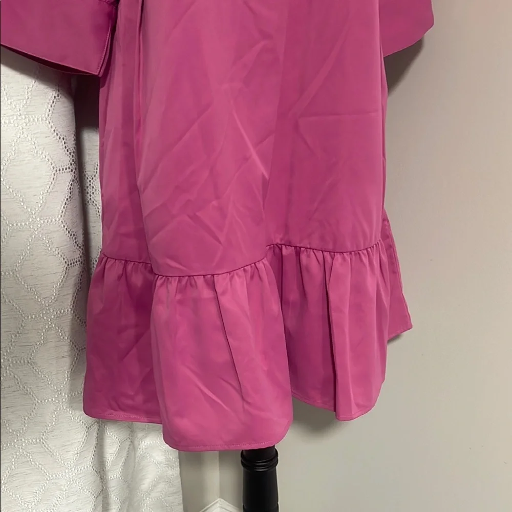 CROSBY by Mollie Burch Vibrant Pink Puff Sleeve Dress size M